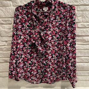 J Crew x Liberty tie collar blouse